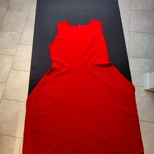 Fit and flare red dress